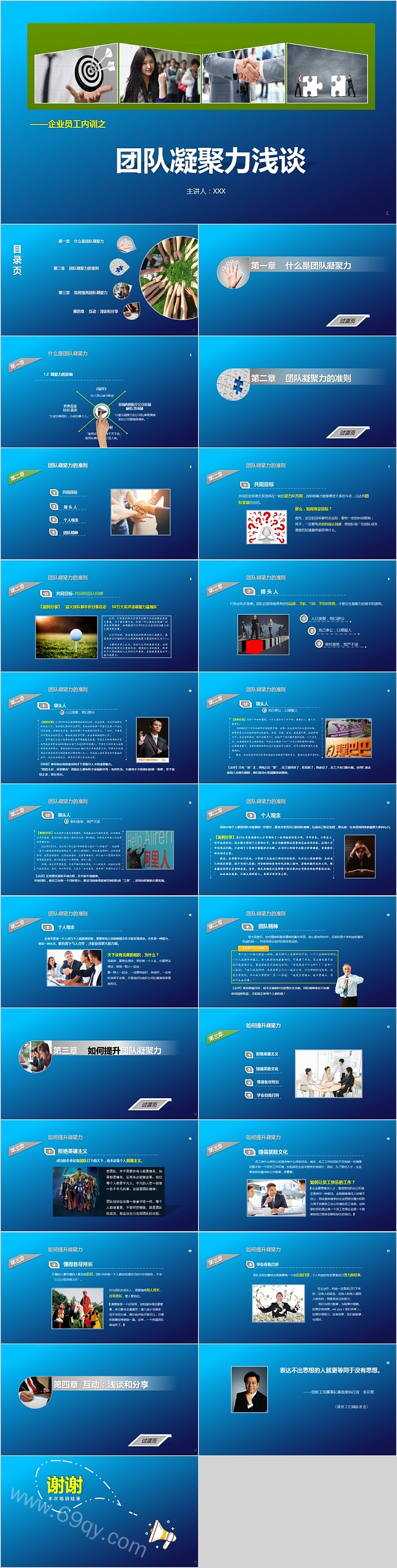 极简企业员工内训团队凝聚力浅谈PPT