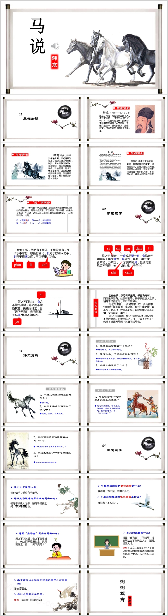 人教版八年级语文课件韩愈《马说》教学PPT