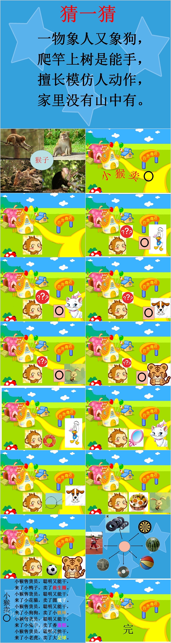 卡通幼儿园儿童《猴子》绘本故事ppt课件