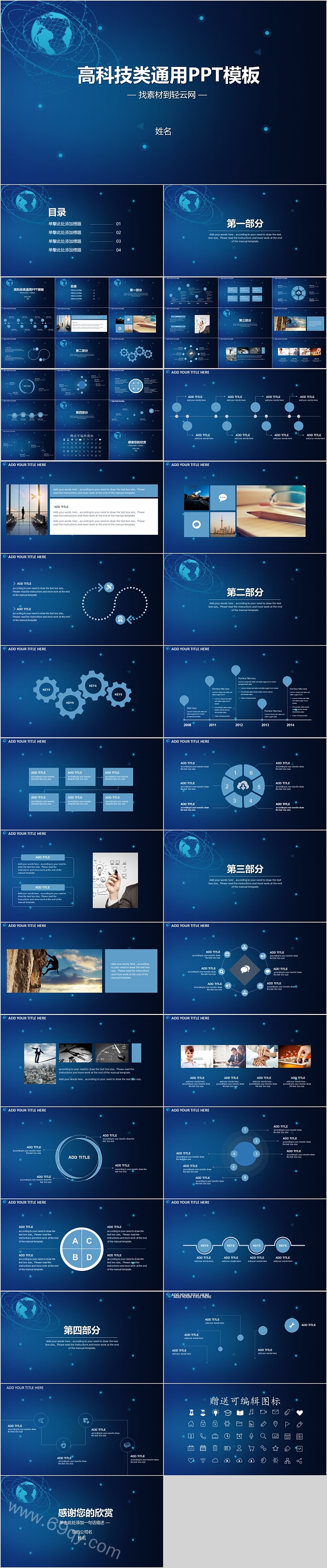 高科技类通用PPT模板