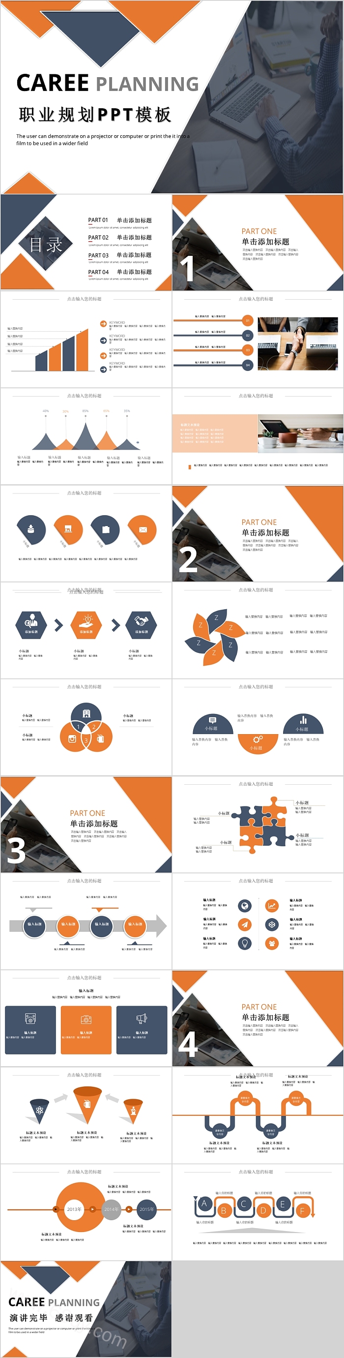 欧美风创意实用职业规划PPT模板