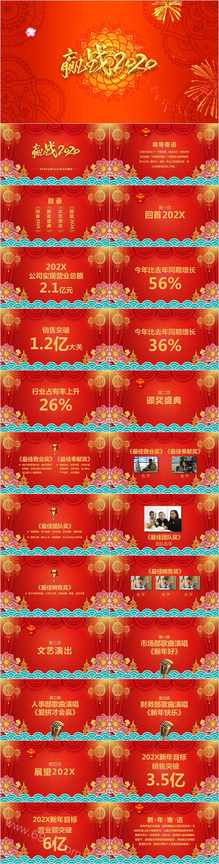 赢战202X公司元旦晚会PPT模板