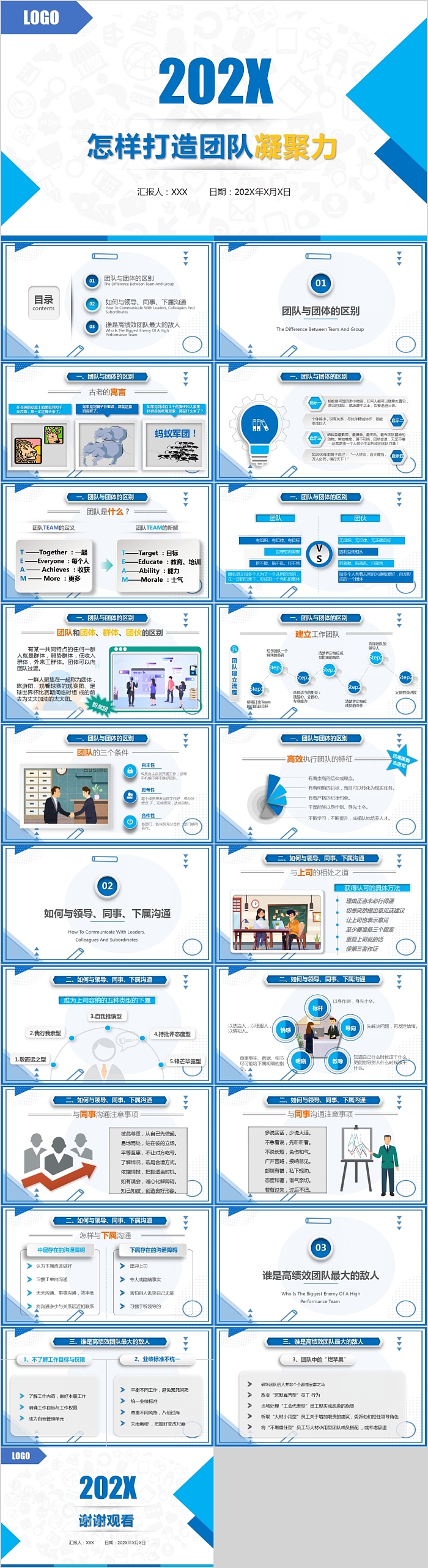商务风怎样打造团队凝聚力PPT模板