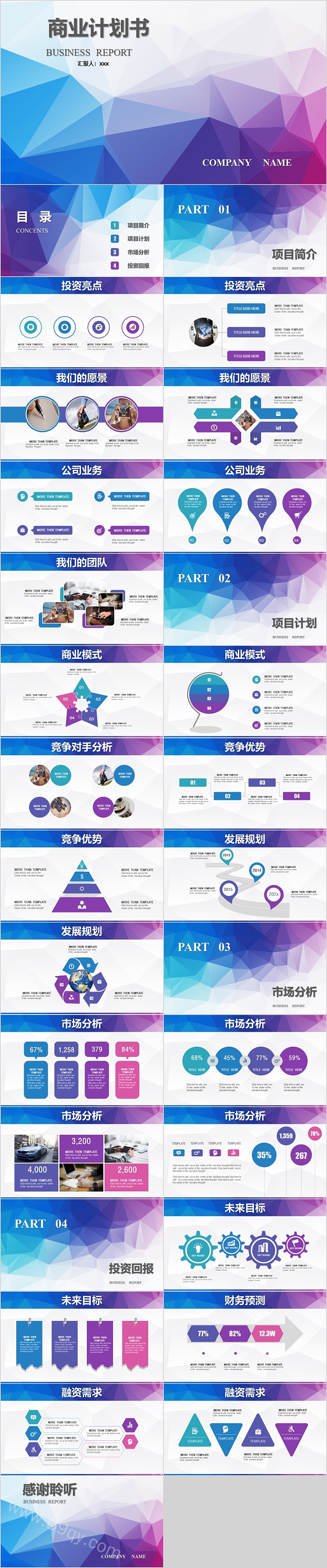欧美简约时尚商业计划书PPT模板