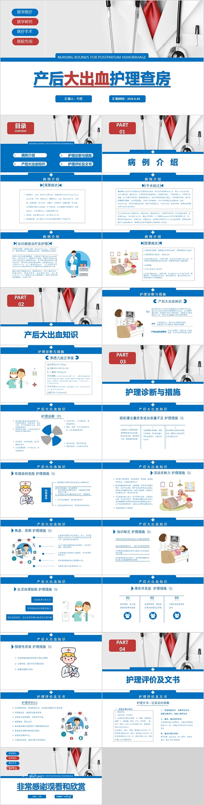 精美高端产后大出血护理查房PPT模板
