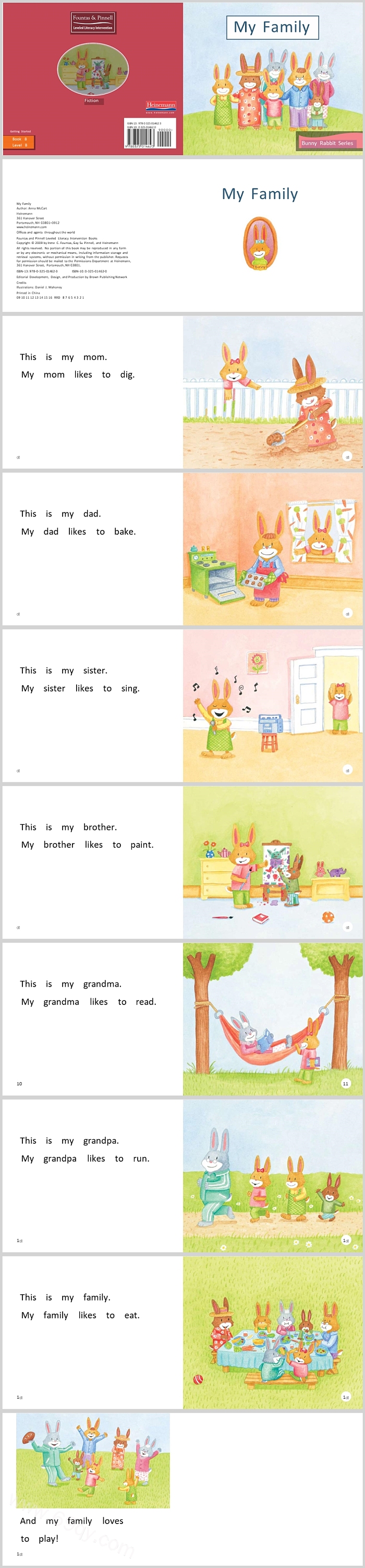 高清中小学《我的家庭My Family》英文绘本故事PPT课件
