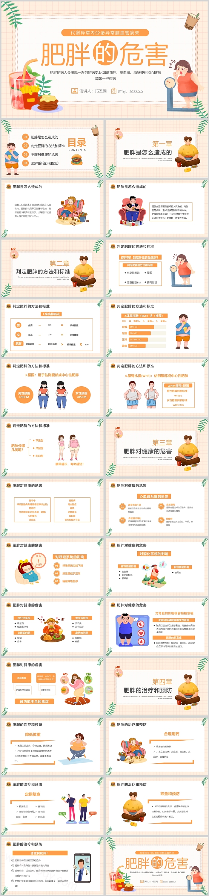 代谢异常内分泌异常脑血管病变肥胖的危害PPT课件