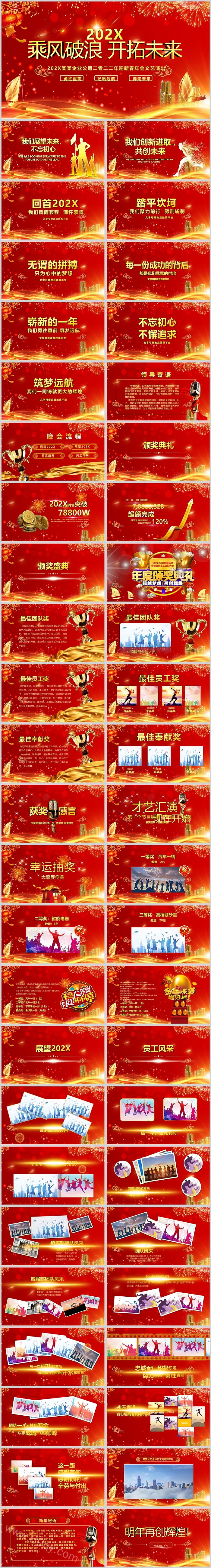 乘风破浪开拓未来元旦年会PPT模板