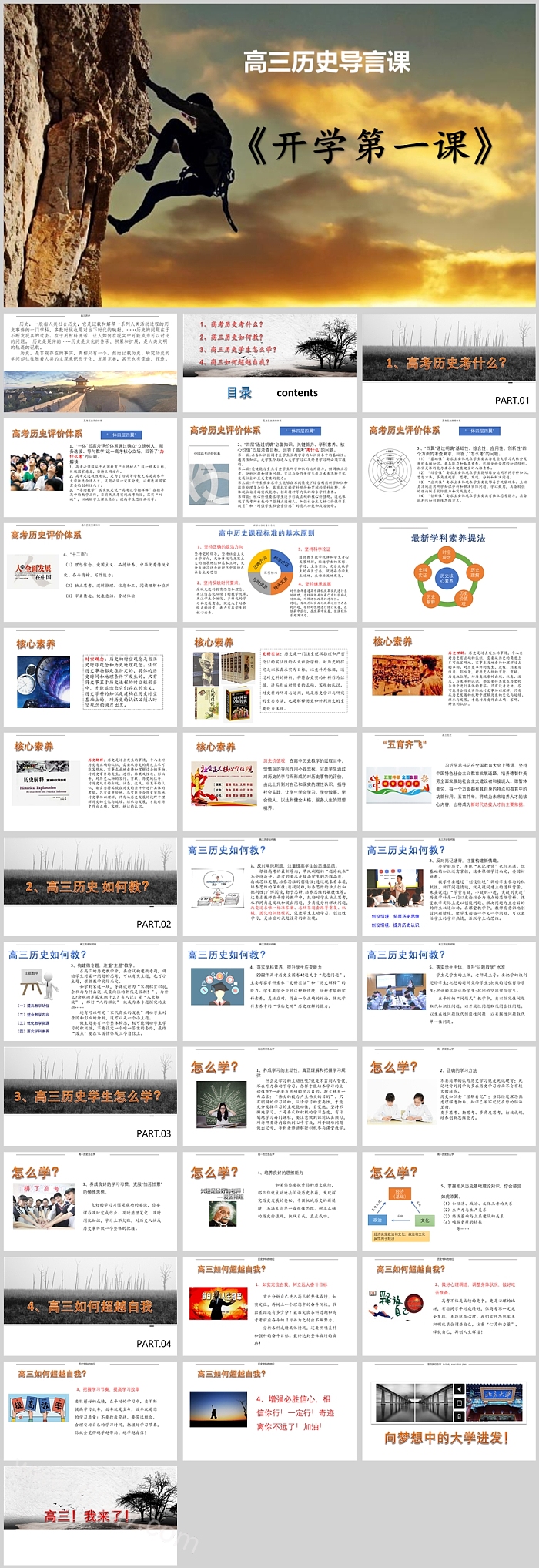 精美高三历史导言课开学第一课PPT课件