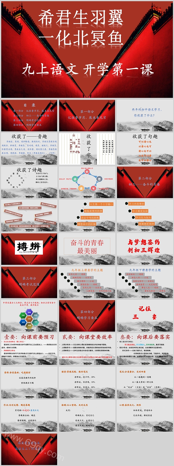 希君生羽翼一化北冥鱼九上语文开学第一课PPT课件
