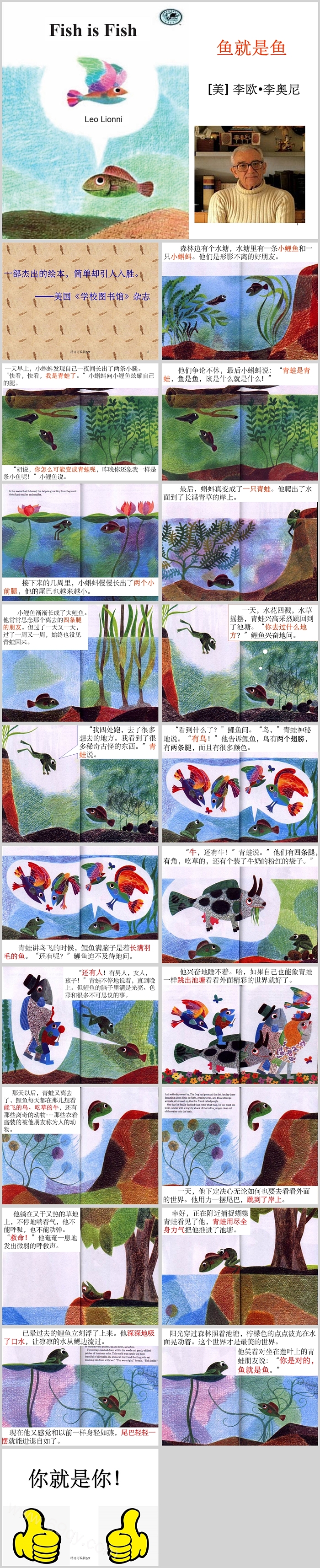 经典幼儿园幼儿教育《鱼就是鱼》英文绘本故事PPT课件