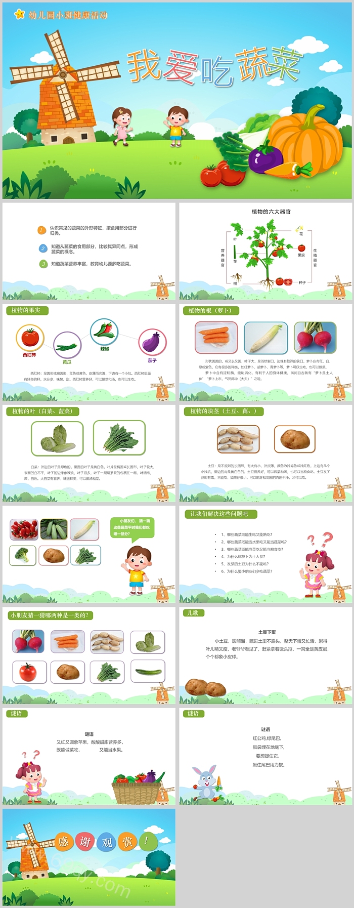幼儿园小班健康活动我爱吃蔬菜说课PPT课件