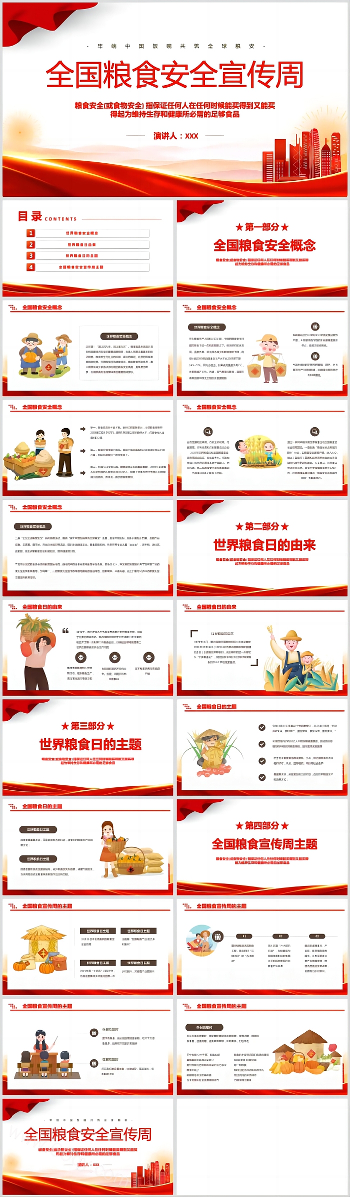 精美世界粮食日和全国粮食安全宣传周活动宣传主题班会PPT课件