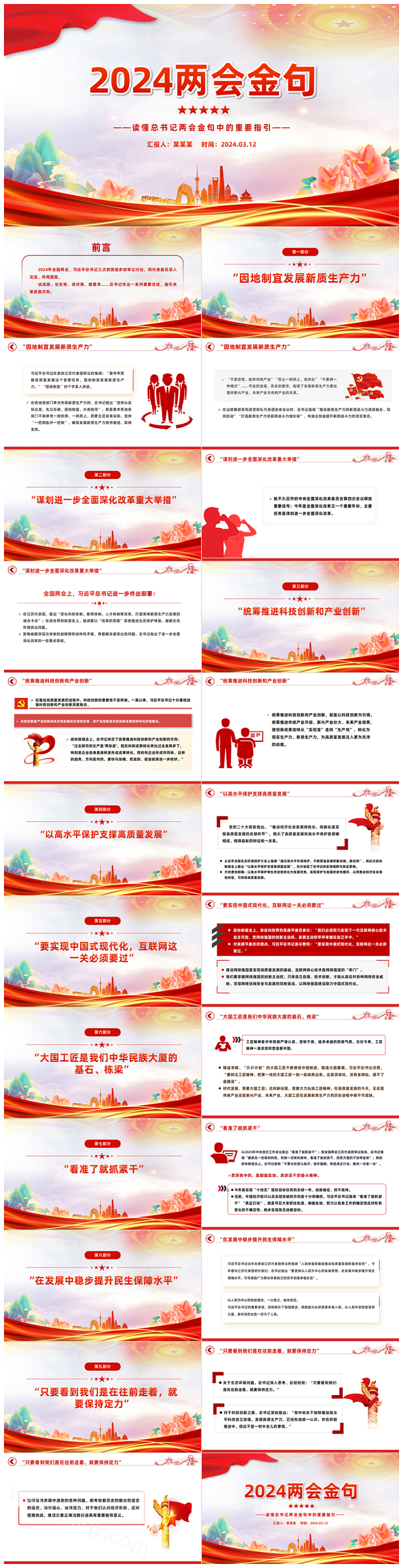 2024学习解读全国两会金句之读懂书记两会金句中的重要指引党课PPT课件