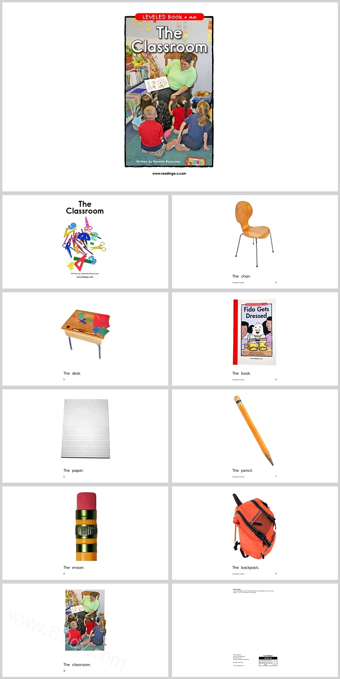 高清原版英语启蒙教室《The Classroom》英文绘本故事ppt课件