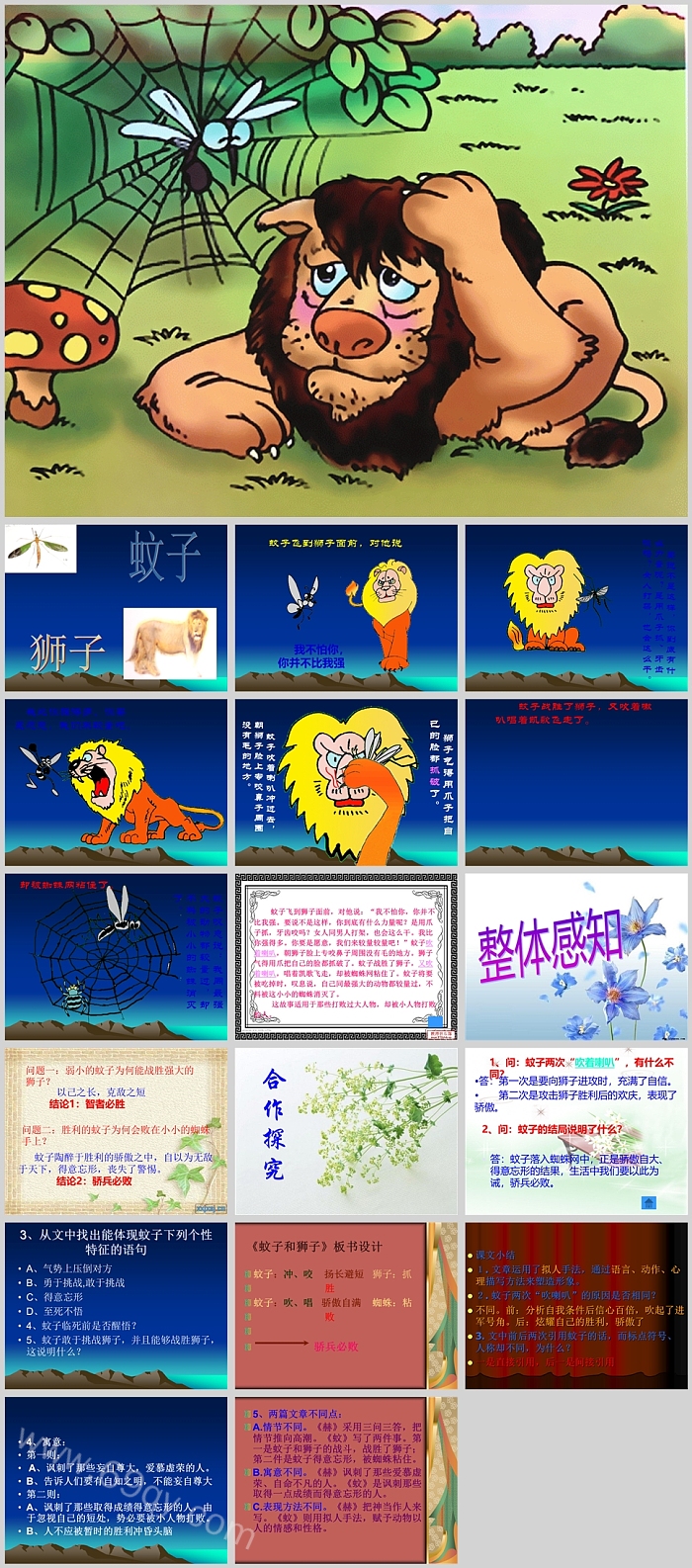 经典幼儿园寓言故事《蚊子与狮子》绘本故事ppt课件