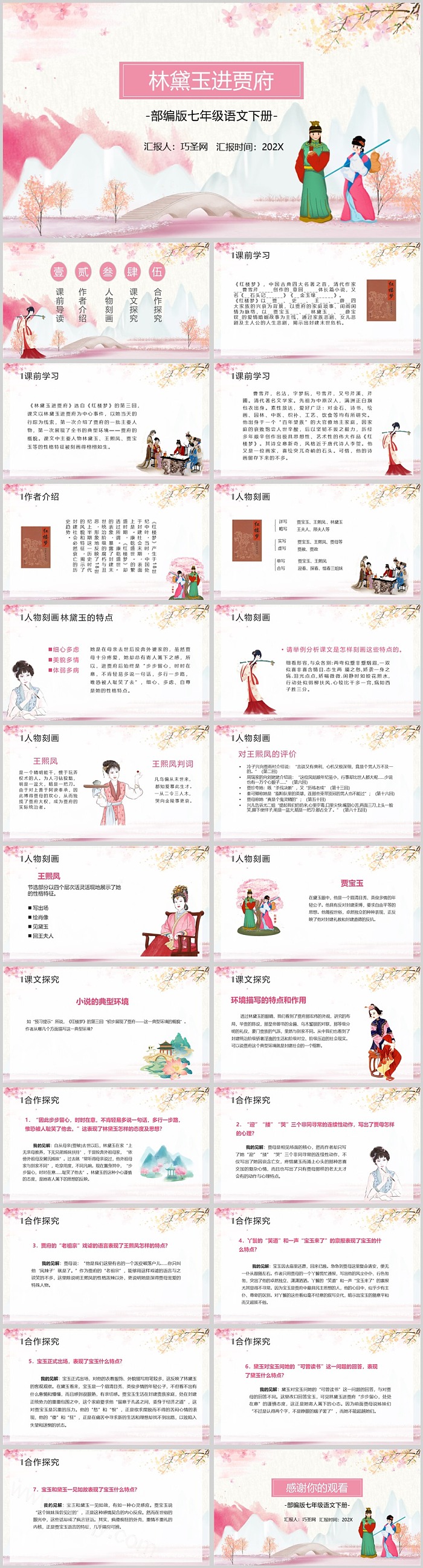 经典优秀曹雪芹《红楼梦》之林黛玉进贾府高中语文教学讲解PPT课件