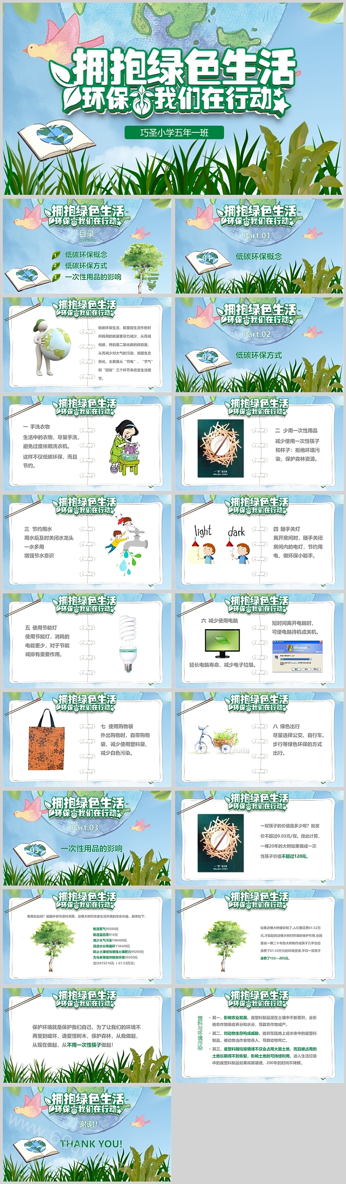 小学生保护环境儿童科普大讲堂世界环境日主题班会PPT课件