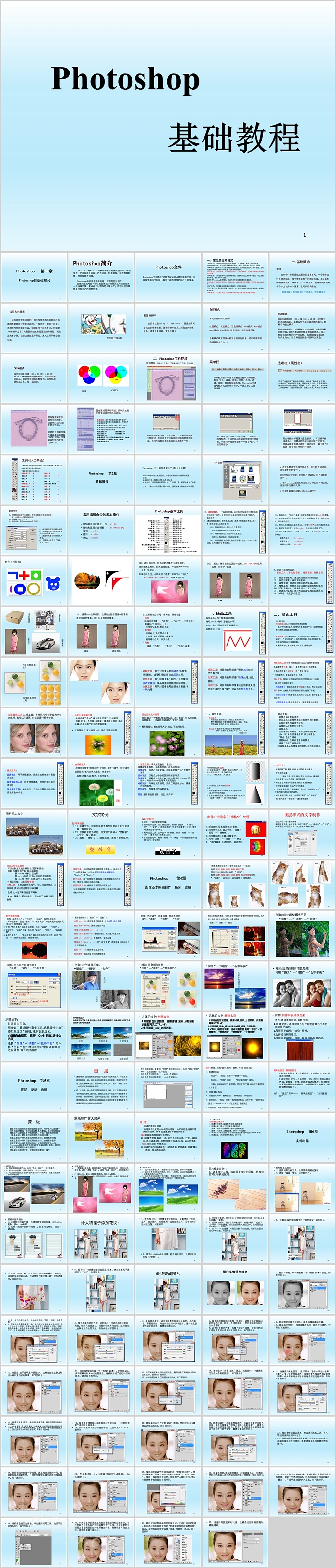 简约清新Photoshop基础教程PPT模板