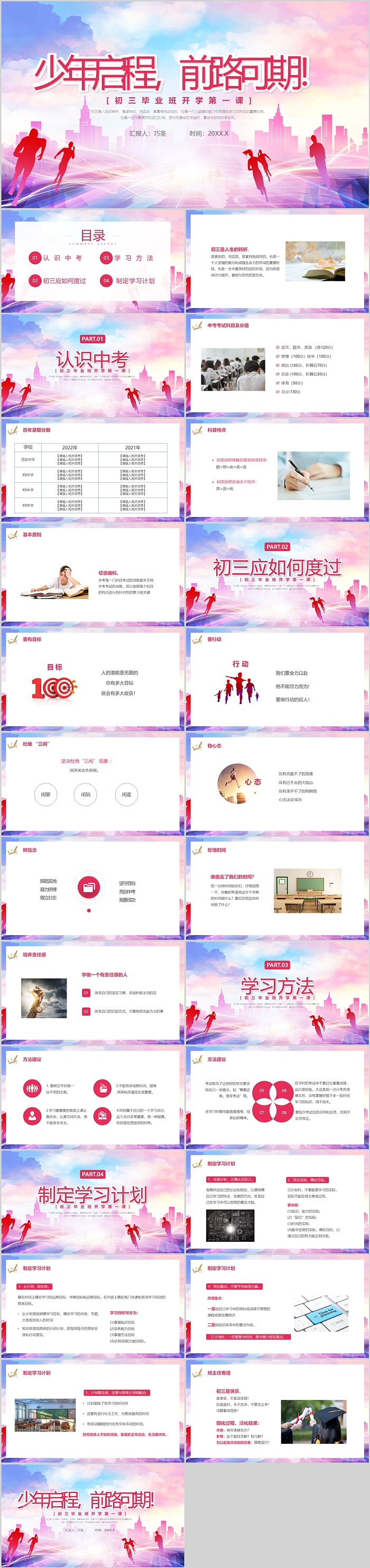 少年启程，前路可期初三毕业班开学第一课ppt课件