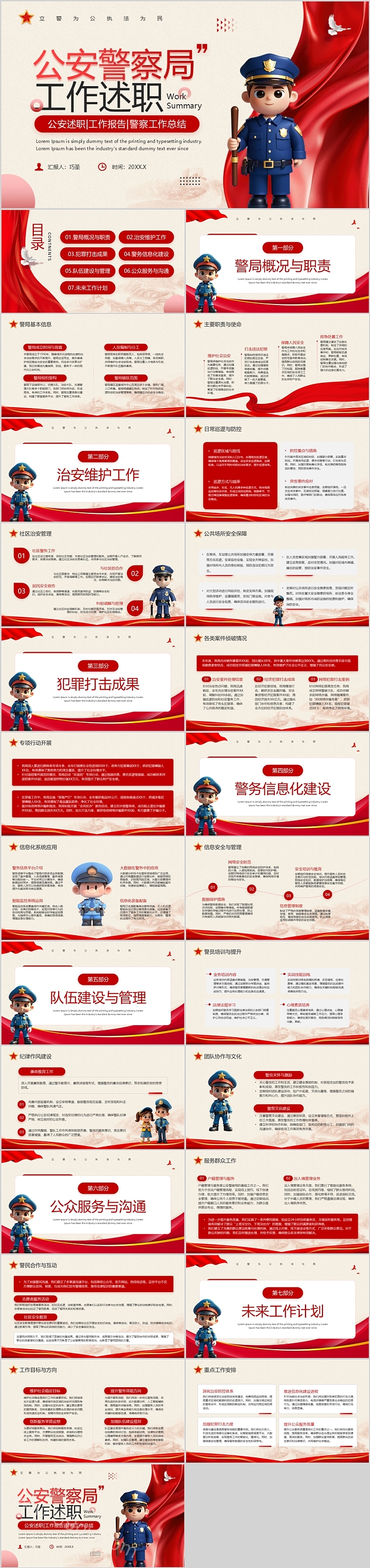 派出所公安局公安警察局工作述职报告ppt课件