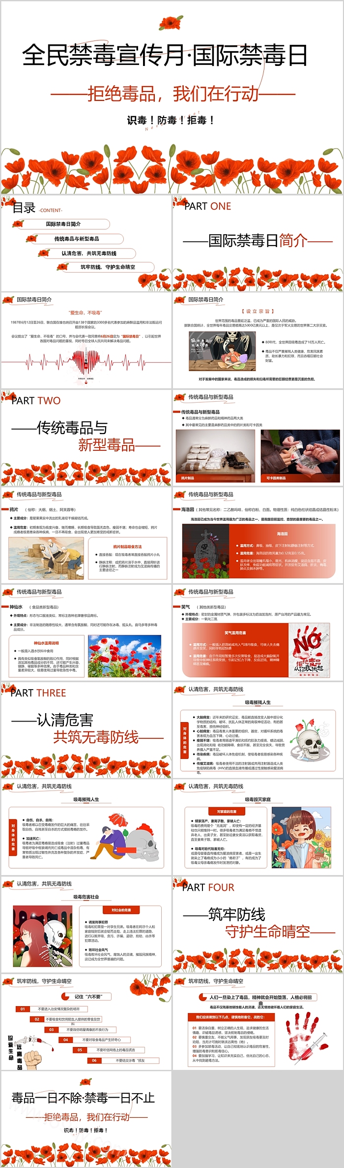 全民禁毒宣传月国际禁毒日教育主题班会ppt课件