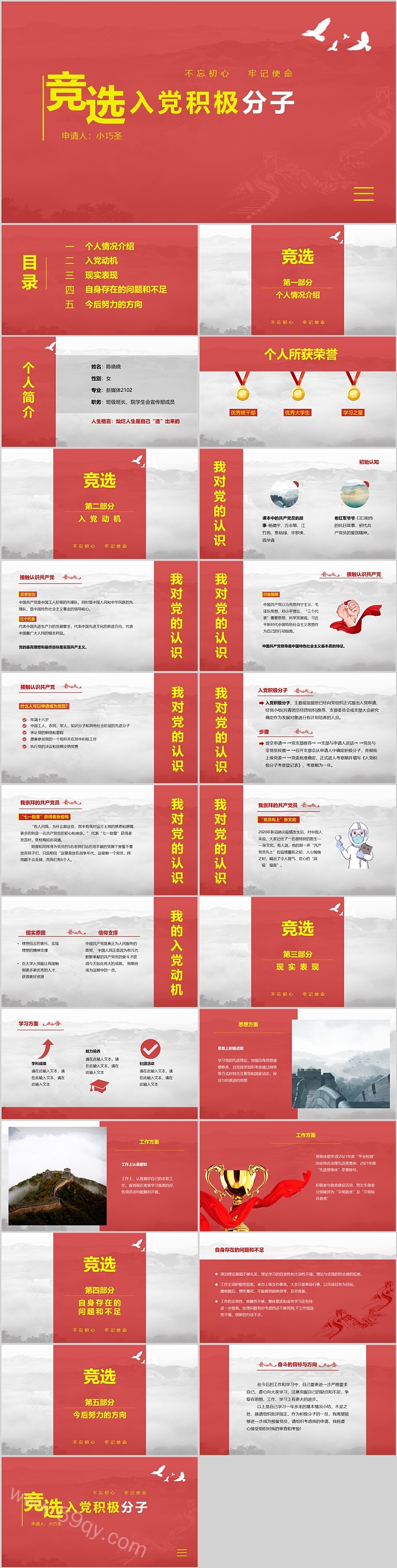 不忘初心牢记使命竞选入党积极分子答辩ppt课件