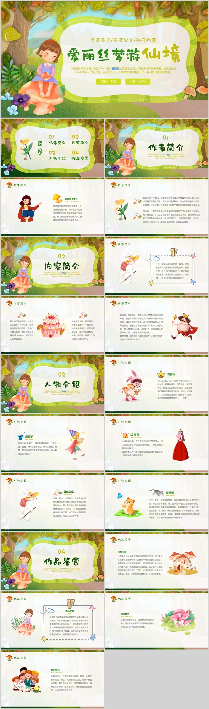 世界经典名著《爱丽丝梦游仙境》读书分享会PPT课件