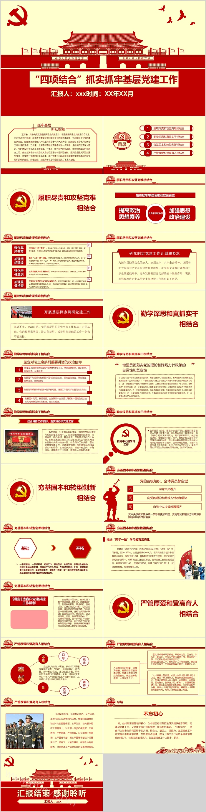 2024年抓四项结合抓实抓牢基层党建党务工作汇报PPT课件
