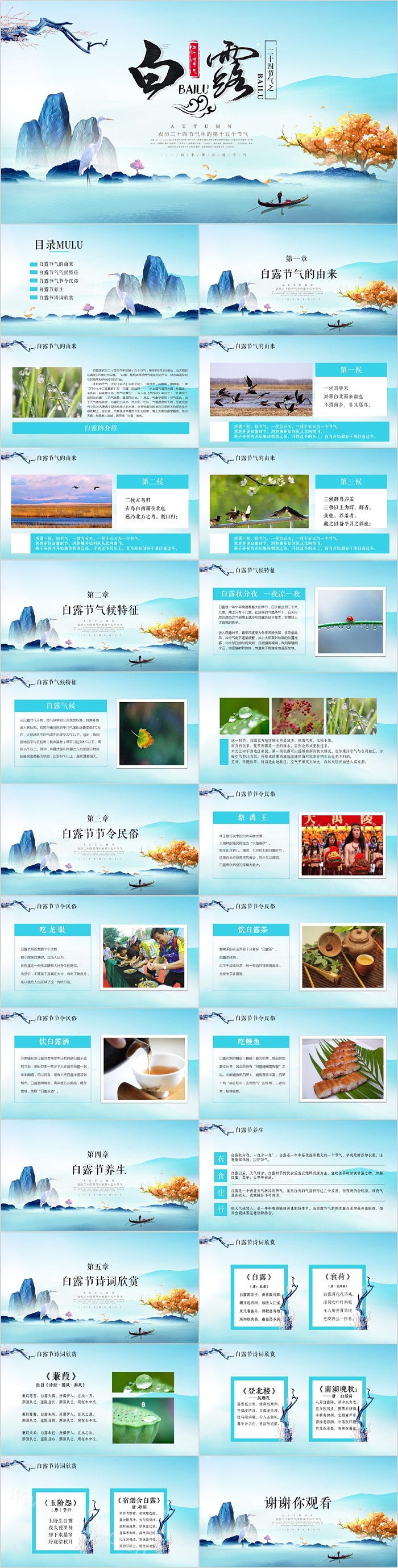 传统节日二十四节气之白露PPT