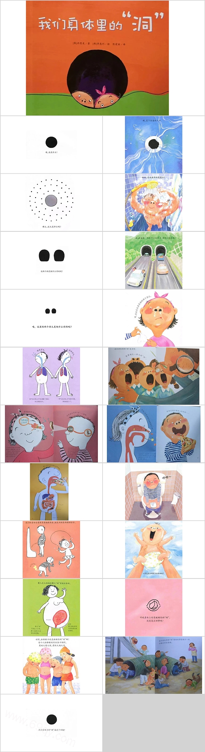 完整版幼儿园大班科学《我们身体里的洞》教育绘本故事PPT课件