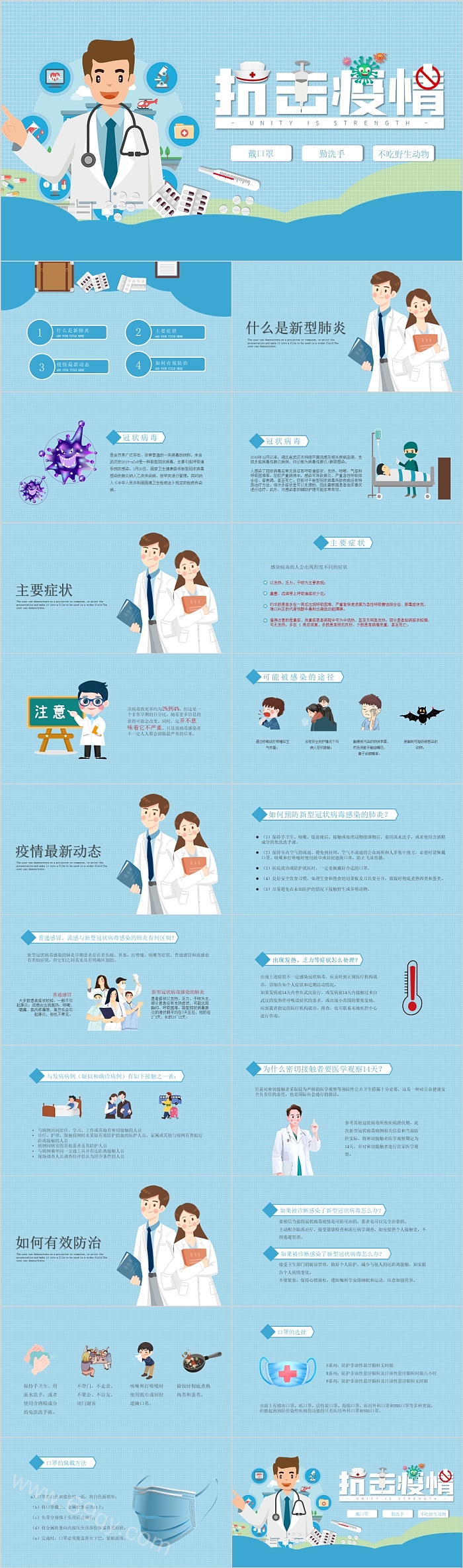 抗击疫情预防新型冠状病毒感染PPT
