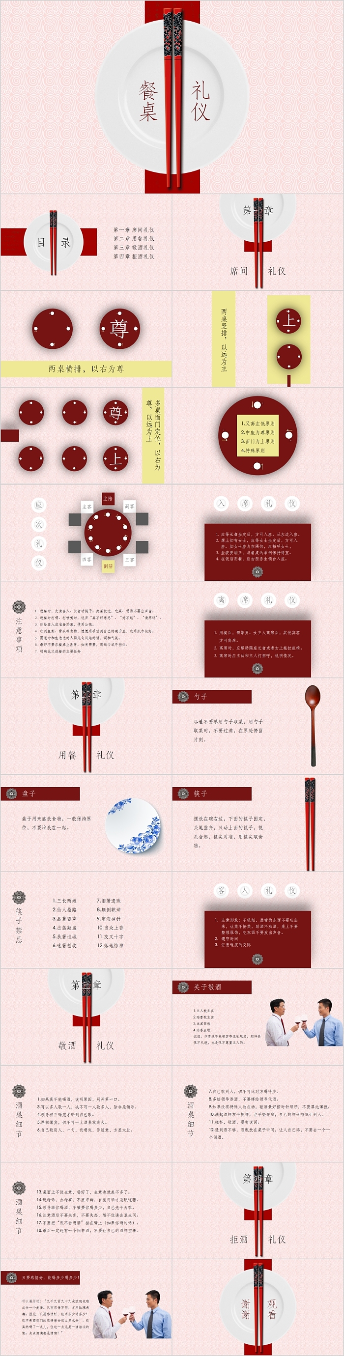 简约清新餐桌礼仪培训PPT