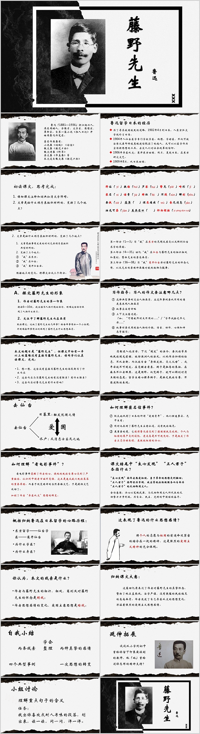 人教版初中语文鲁迅藤野先生教学PPT