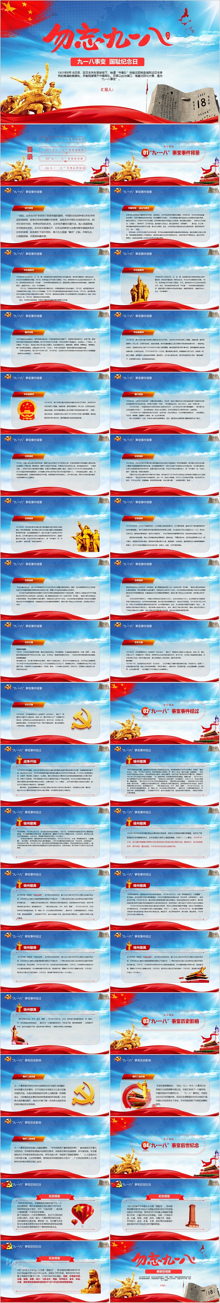 难忘九一八事变国耻纪念日PPT