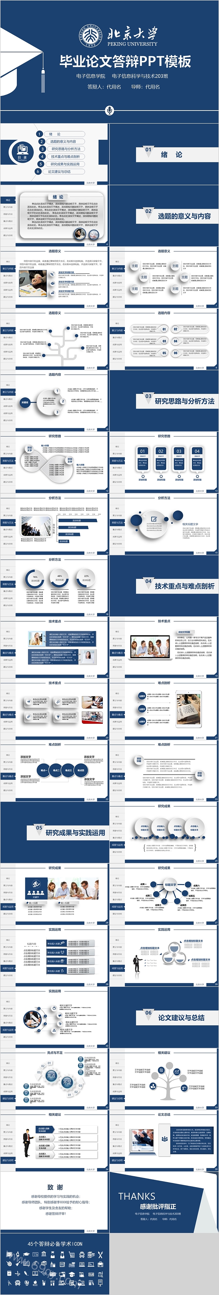 简约风时尚毕业论文答辩PPT模板