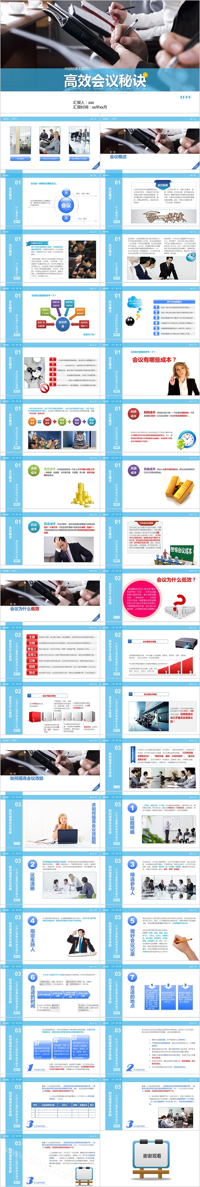 中层经理培训高效会议秘诀团队建设PPT模板