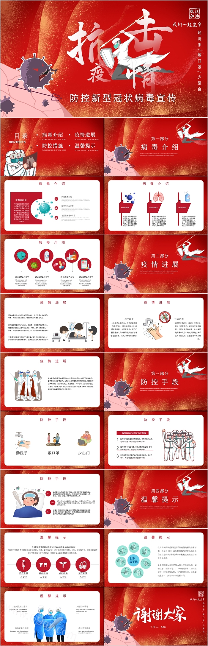 防控新型冠状病毒宣传PPT