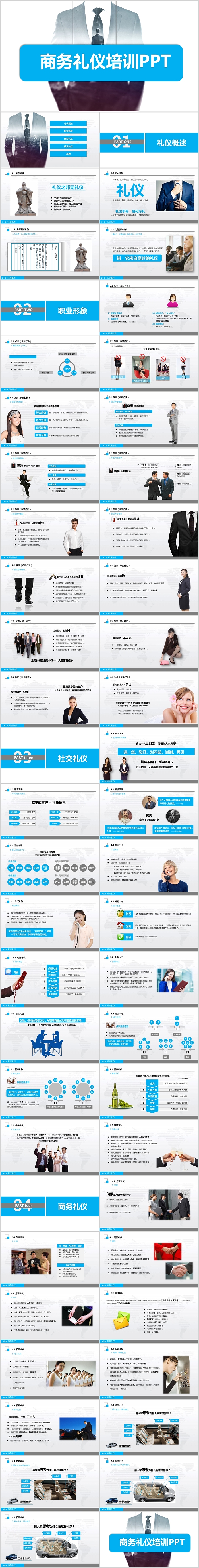 简洁实用商务礼仪培训PPT