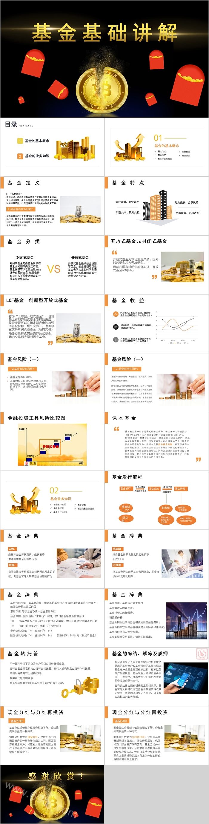 商务大气投资理财基金基础讲解PPT