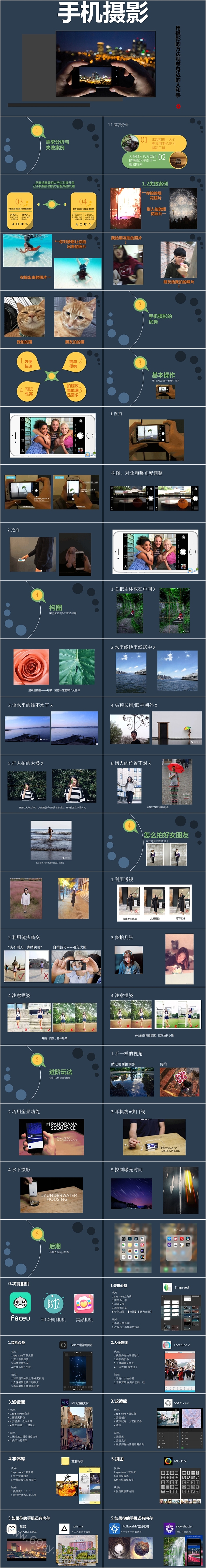 简约手机摄影培训拍照PPT模板