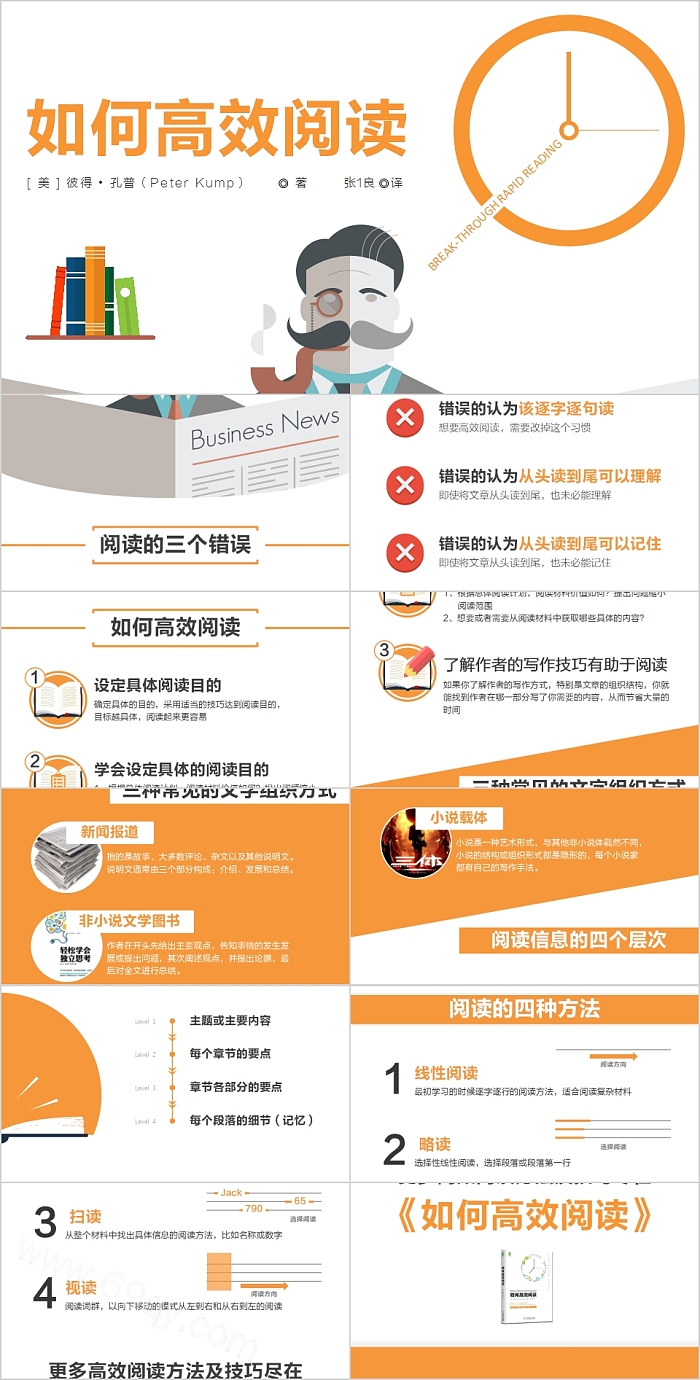 如何高效阅读读书笔记PPT模板