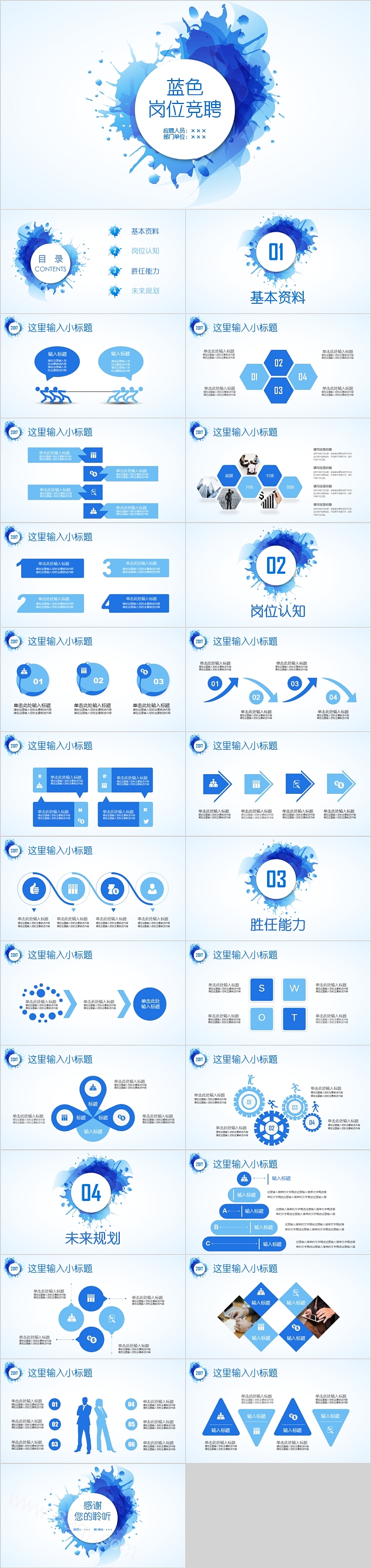 简约蓝色岗位竞聘PPT目标