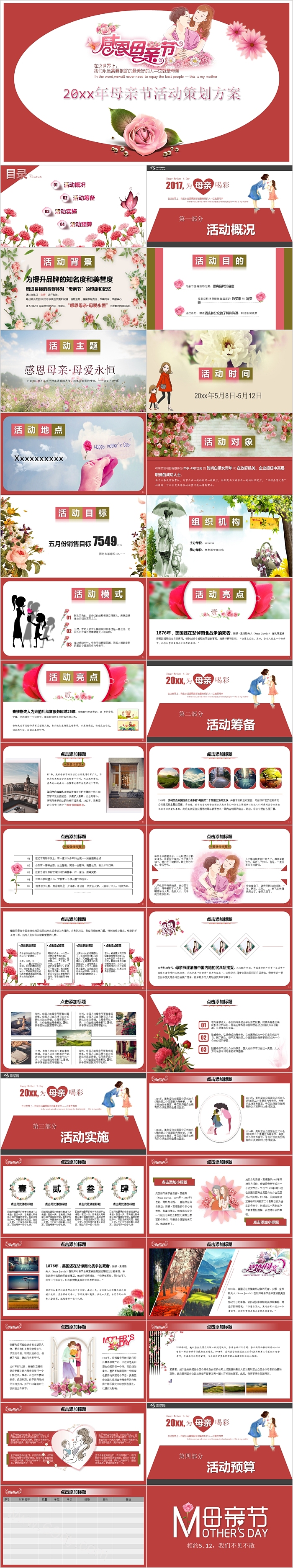 感恩母亲节活动策划方案PPT模板