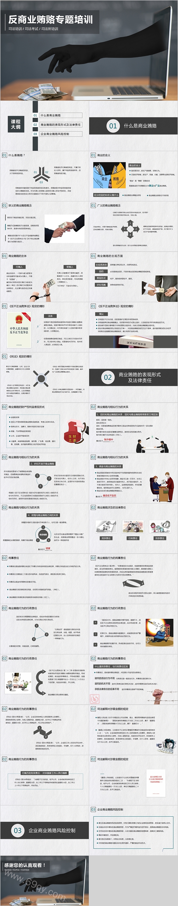 简约反商业贿赂专题培训PPT模板
