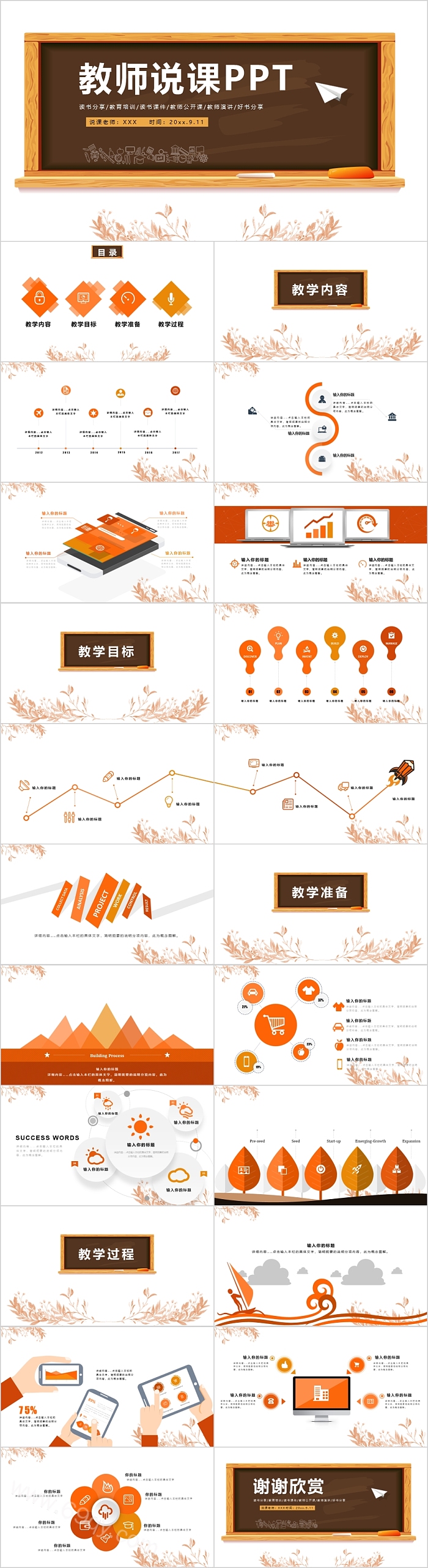 创意风通用教师说课PPT模板