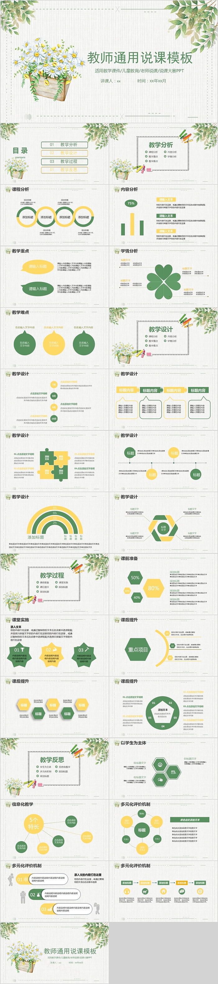 简约小清新教师通用说课模板