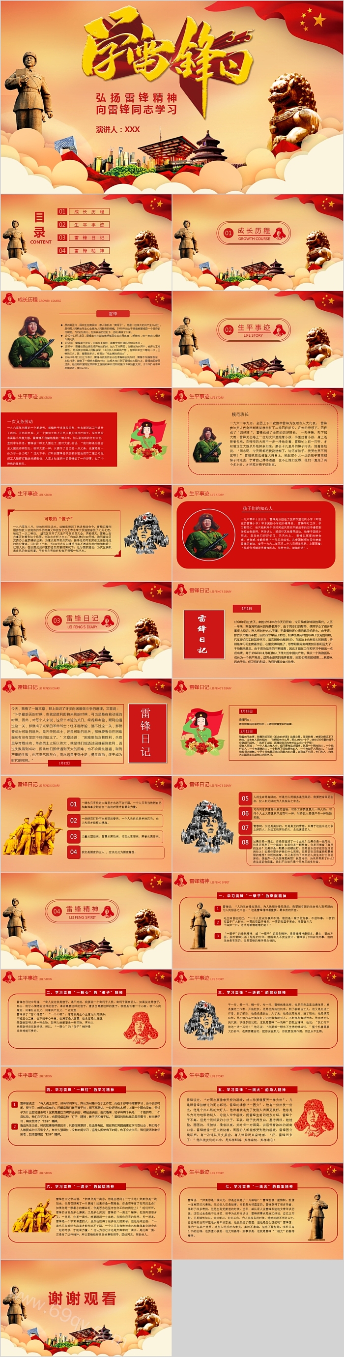 2025学习雷锋精神月弘扬学习雷锋精神向雷锋同志学习PPT模板