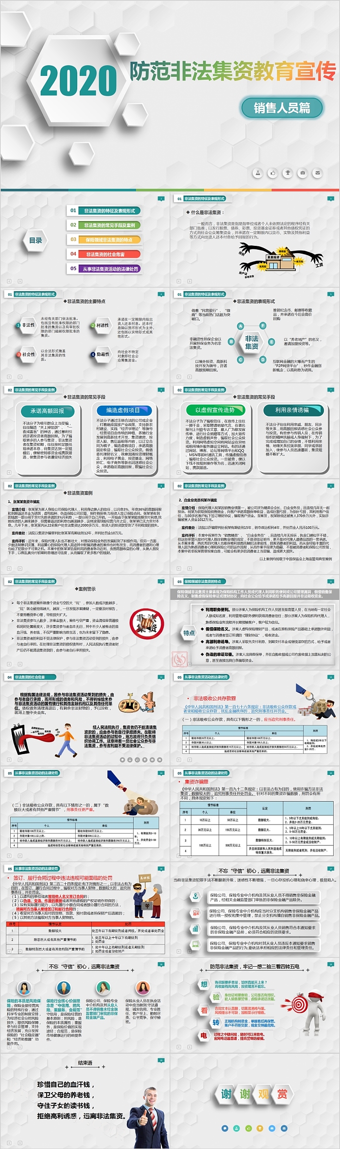 简约防范非法集资教育宣传PPT模板
