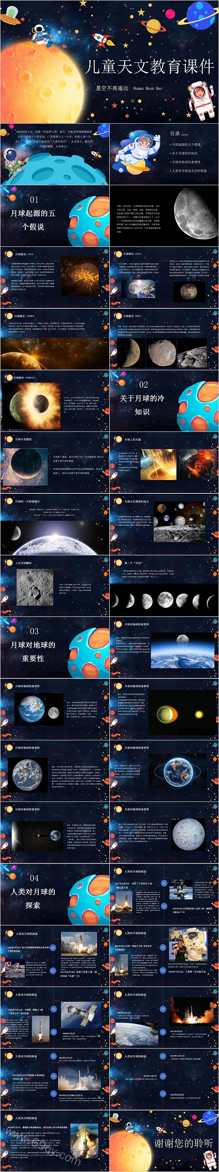 星空宇宙儿童天文教育课件PPT